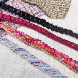 New Hand Woven High-end Tweed Woolen Lace Decorative Clothing Accessories Mercerie Accesoire De Couture Webbing Strap By Yard