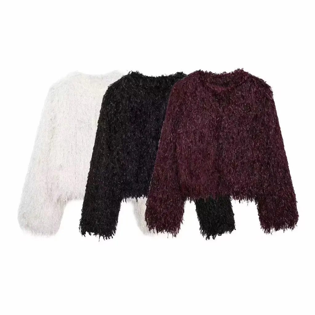 

Fashionable High-End Furry Imitation Fur Jacket European And American Style for Women Autumn Winter Top Outerwear