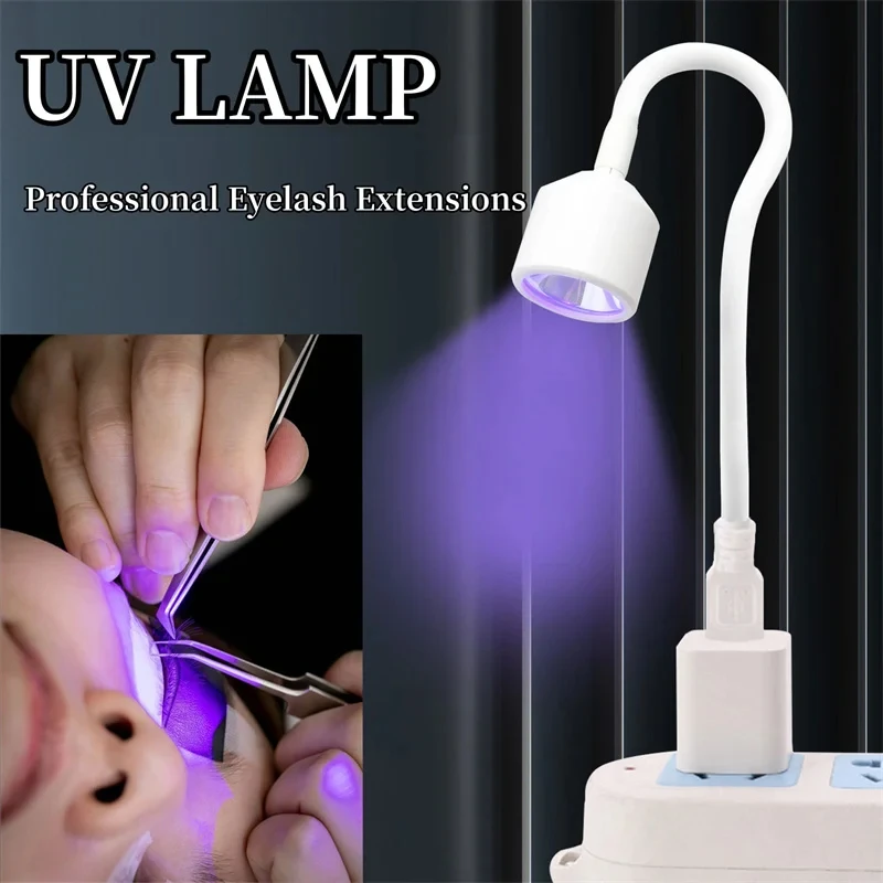 Mini UV LED Nail Curing Lamp Bendable USB Light For Fast Drying Eyelash Extensions Glue Nail Polish Gel Manicure Tool
