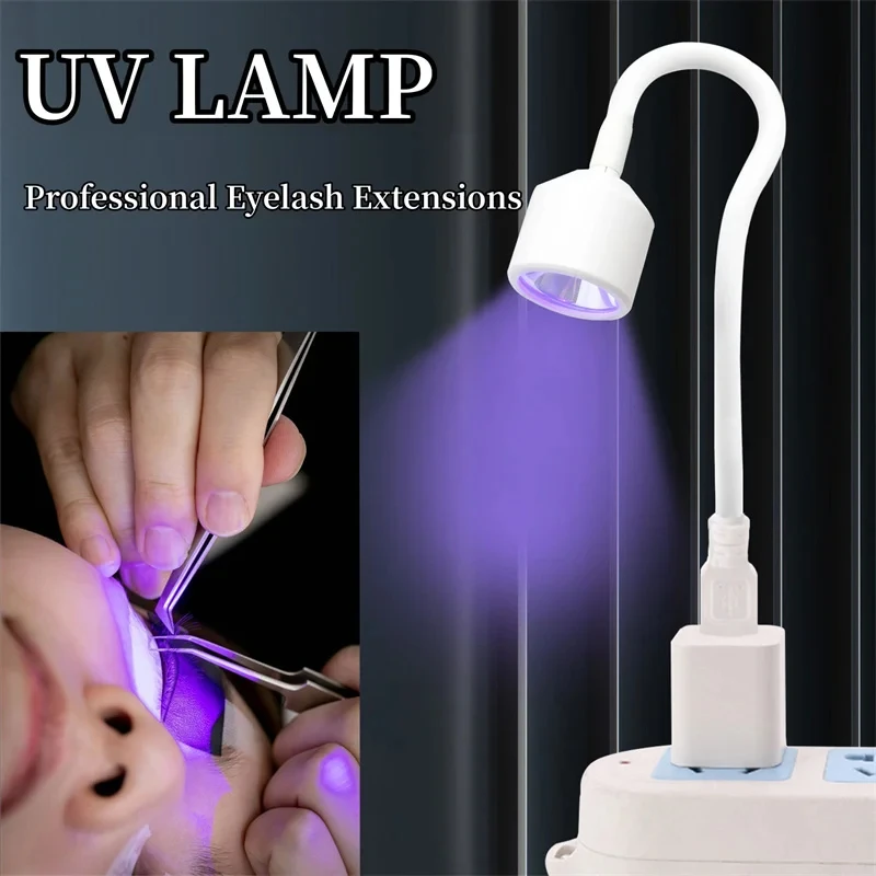 Mini lámpara de curado de uñas LED UV, luz flexible USB para extensiones de pestañas de secado rápido, pegamento, esmalte de uñas, herramienta de manicura de Gel