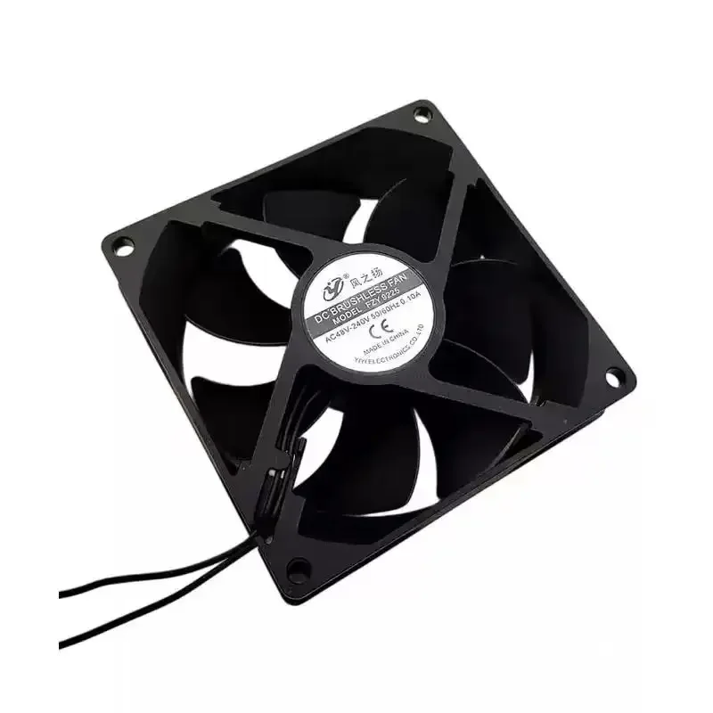 LY Original For FZY9225 AC 48V 110V 220V 240V 0.10A 9225 92mm 2Pin Wide Voltage Cabinet Inverter Industrial Chassis Cooling Fan