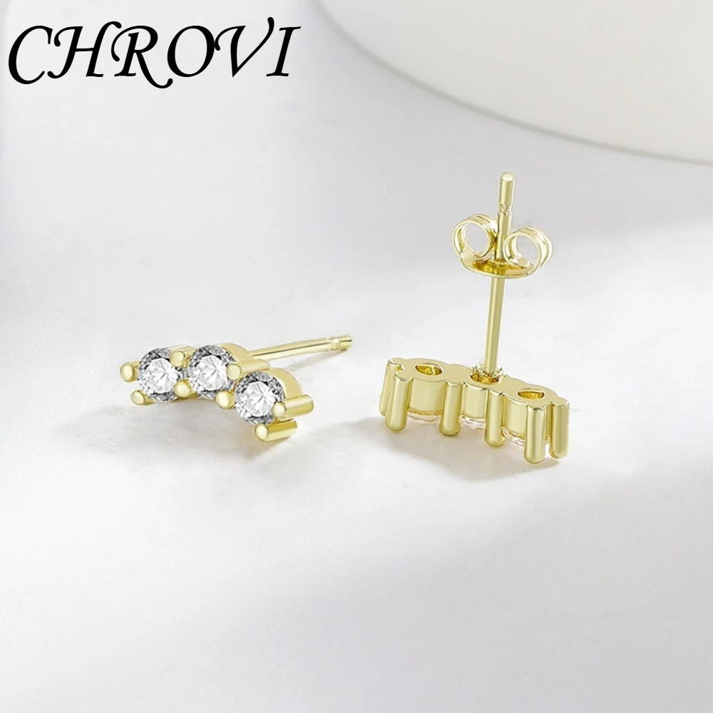 925 pure silver simple and small three-pronged stud earrings for women, cute earrings, ear jewelry, factory direct sale