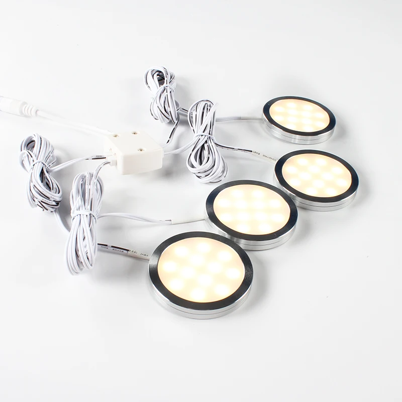 10pcs/Set 12V RV Small Round Ceiling Light Ultra-thin Light Emitting Diode Light with Remote Control