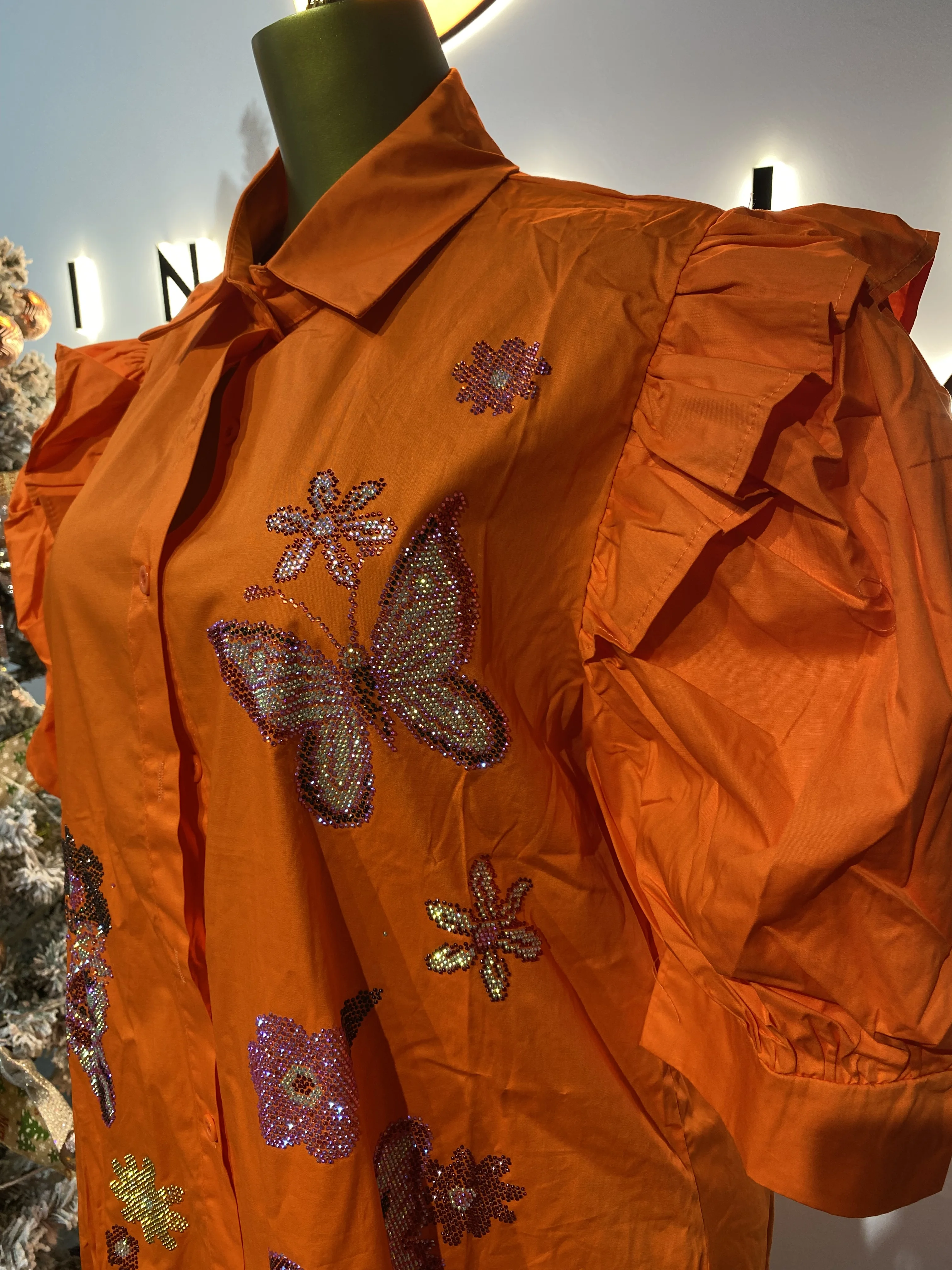 Novo ultra confortável manga esvoaçante feminino de alta qualidade camisa de algodão estilo em camadas Dress-GZMM053