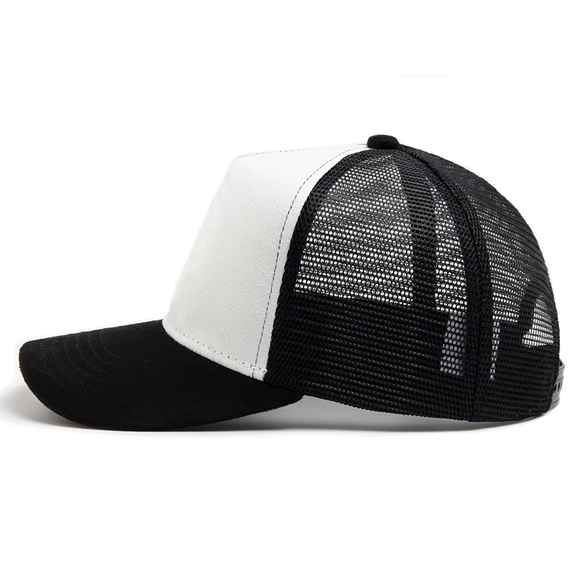 Nowa letnia zamszowa czapka typu Trucker Męska siatkowa czapka z daszkiem na daszek przeciwsłoneczny Moda Casual Women Snapback Hip Hop Czapki