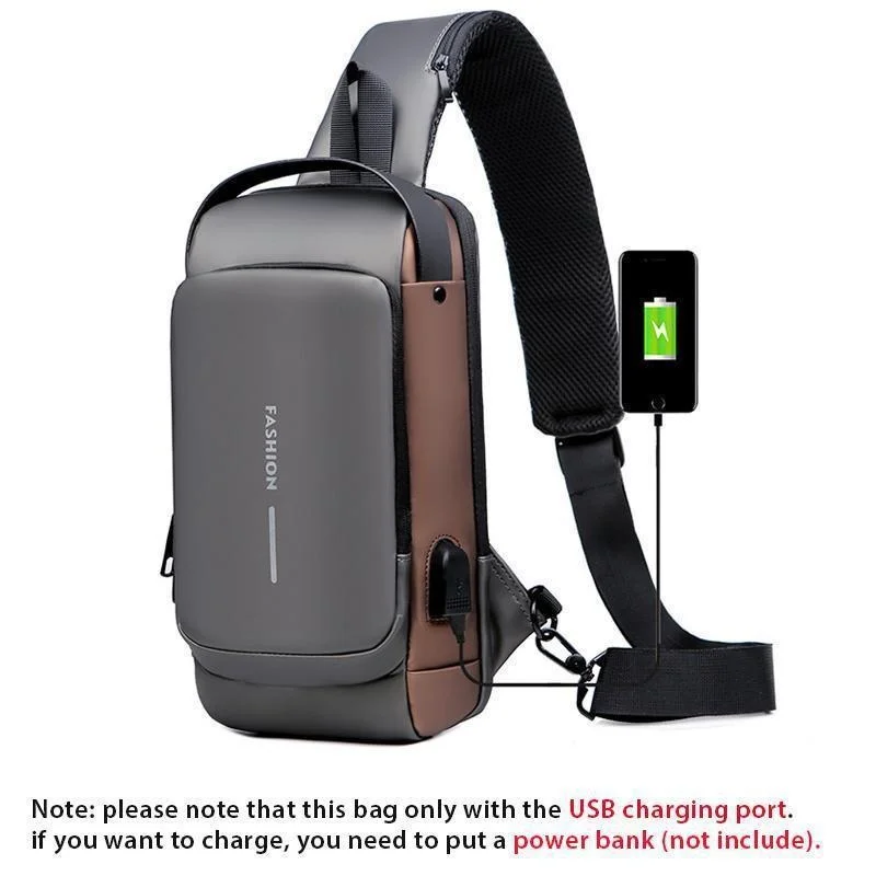 NEW Upgrade Mens Womens Waterproof USB Oxford Crossbody Bag Anti-theft Shoulder Sling Bag  Multifunction Chest Pack for Male