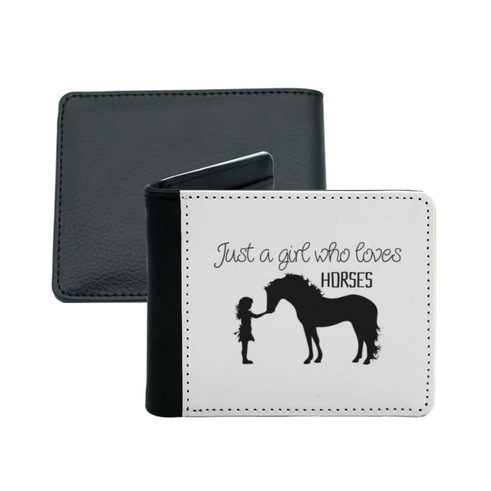 أنا مجرد فتاة تحب الخيول قميص الحصان قميص الحصان تي شيرت جديد طباعة محفظة قصيرة الرجال محافظ حامل بطاقة الائتمان المحافظ