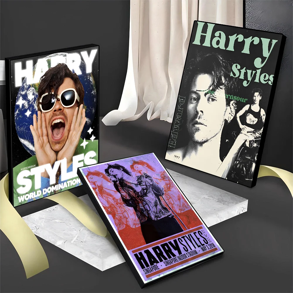 Famous Pop Singer H-Harris-Styles DIY Sticky Poster Waterproof Paper Sticker Coffee House Bar Stickers Wall Painting