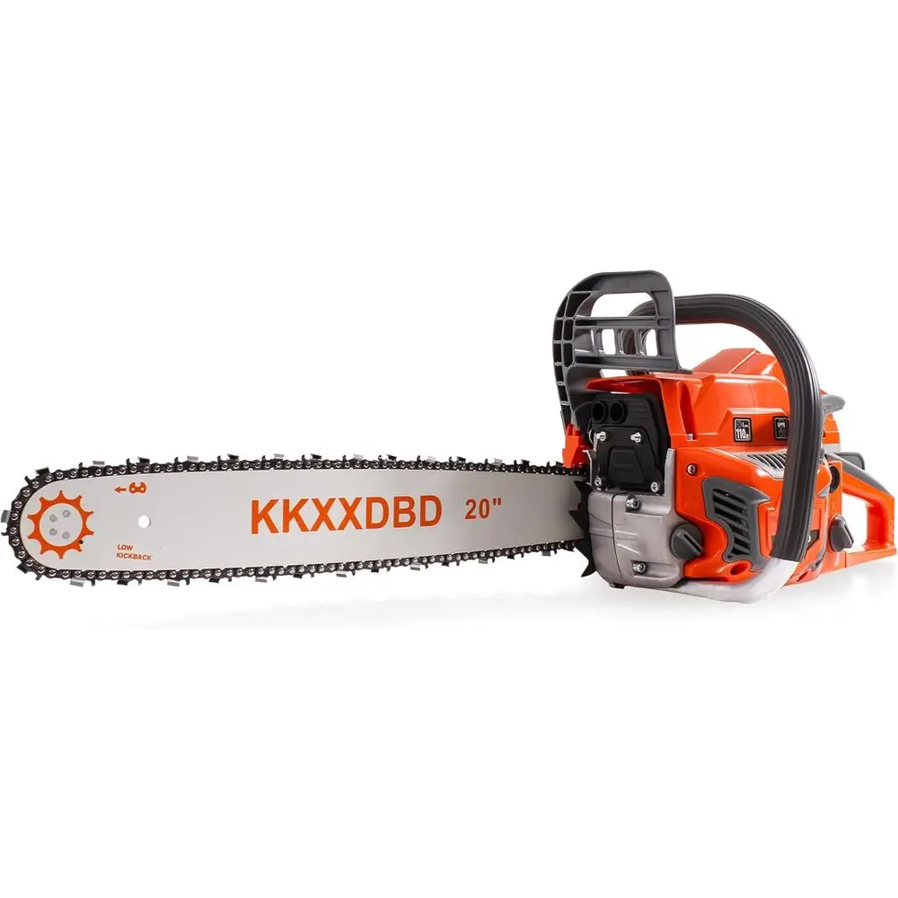 

Газовая бензопила 58CC с 20-дюймовым стержнем и цепью — мощный двигатель мощностью 3,5 л.с., цепная пила с низкой обратной стороны для обрезки деревьев, резки дров