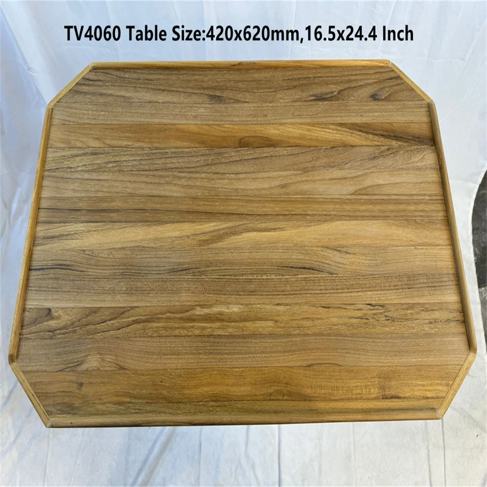 Boat Rectangular Teak Table Top 420x620/480x770/610x900mm Plain Cut Corners Fiddles Around Table Marine Yacht RV