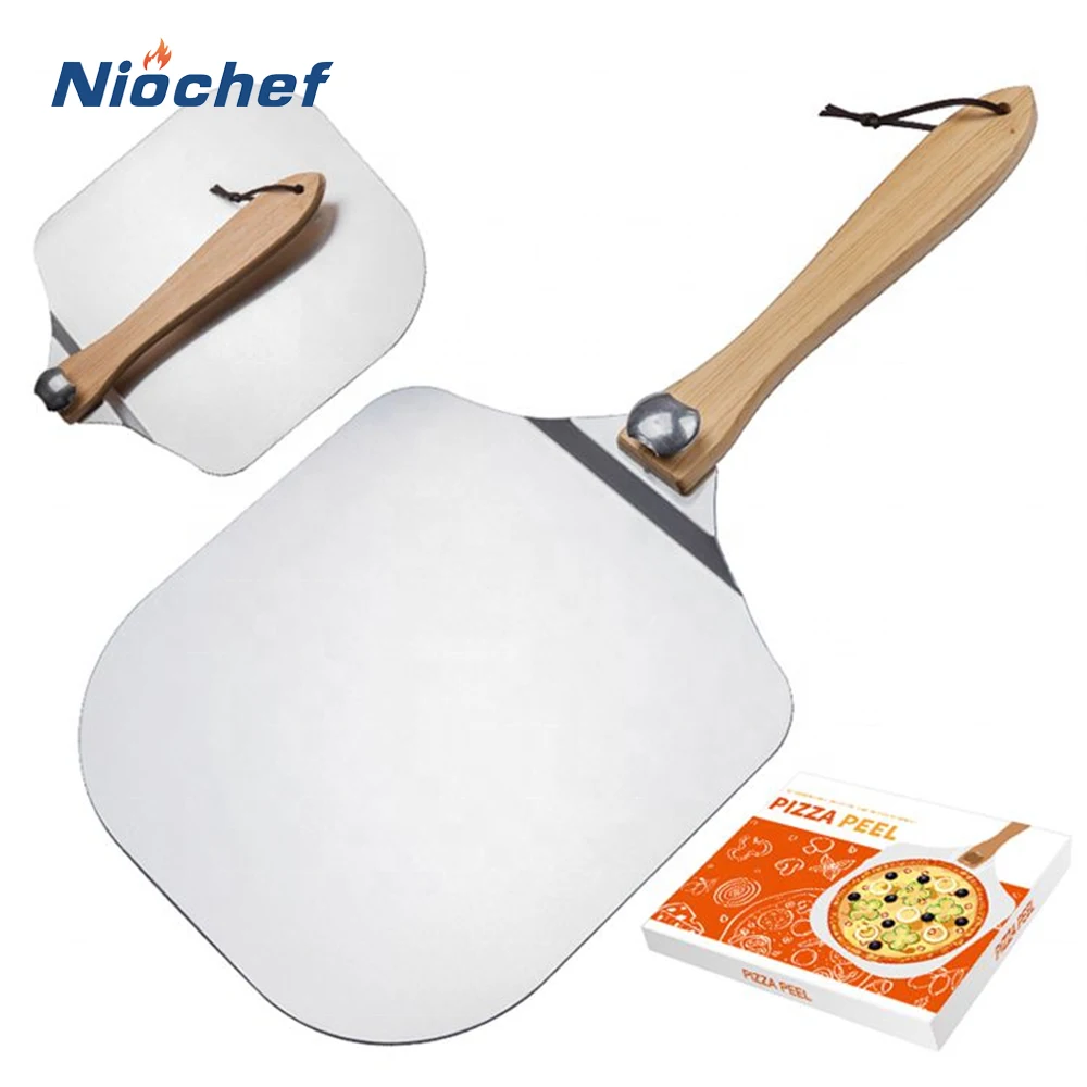 

Aluminum Pizza Peel Non-stick Pizza Paddle Wooden Handle Pizza Shovel Kitchen Baking Pizza Spatula Pastry Baking Tools Pizza Pan