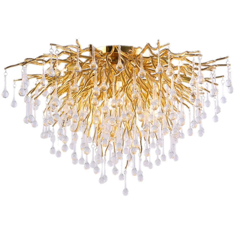 Imagem -06 - Luz de Cristal Luxo Ramo Lâmpada do Teto Pós-moderna Luxo Sala Estar Jantar Quarto Dourado Designer Criativo Lâmpada Ramo