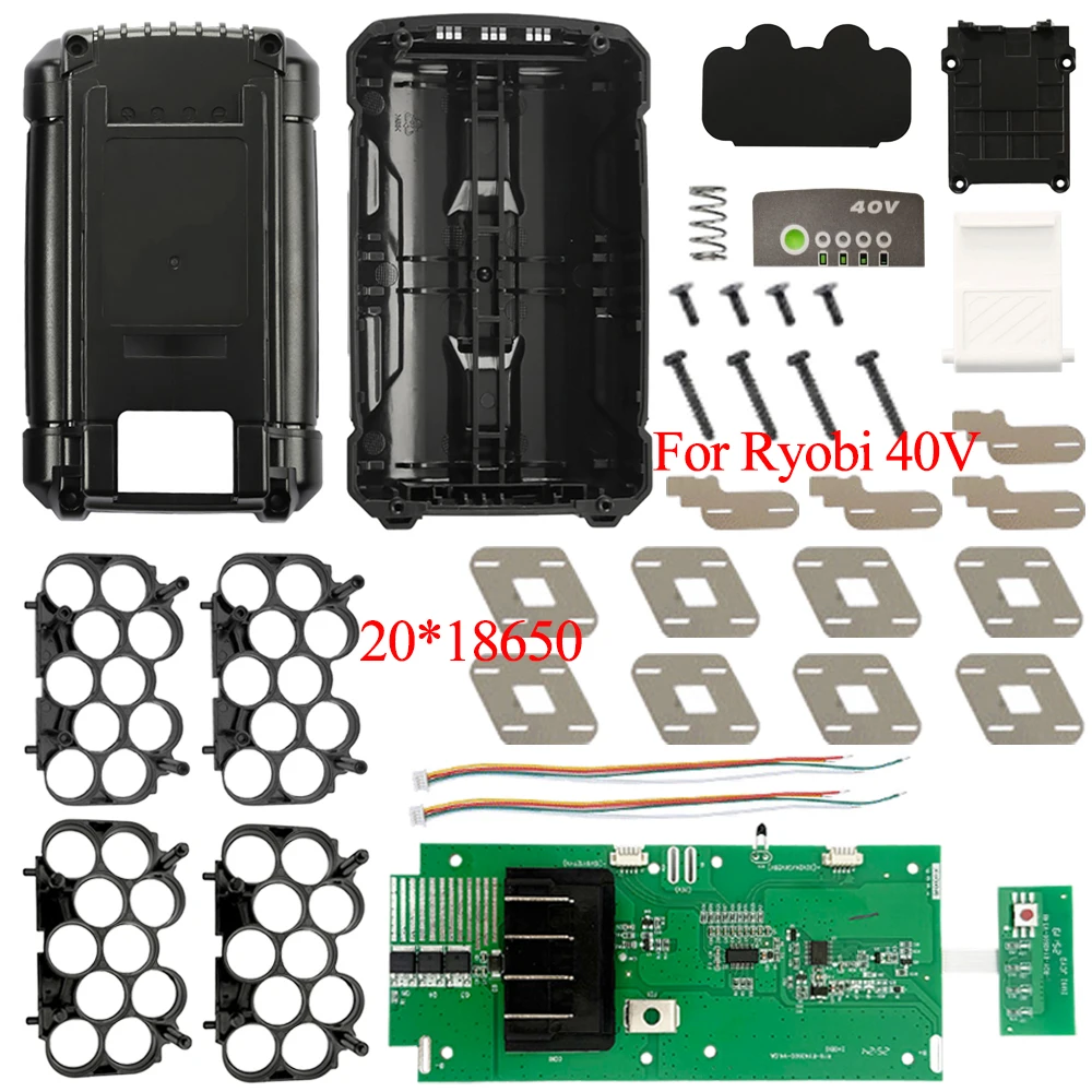 For Ryobi 40V Li-ion Battery Plastic Case Storage Box PCB OP4040 OP4026A OP4050 Charging Protection Circuit Board Shell Housings
