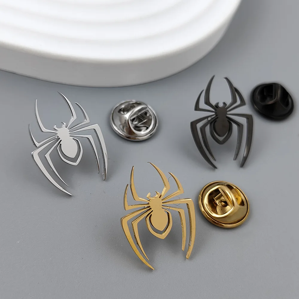 Spider Personality Brooch Women's Metal Design Sense Mesh Red Clothes Buckle Accessories Fashion Suit Pins