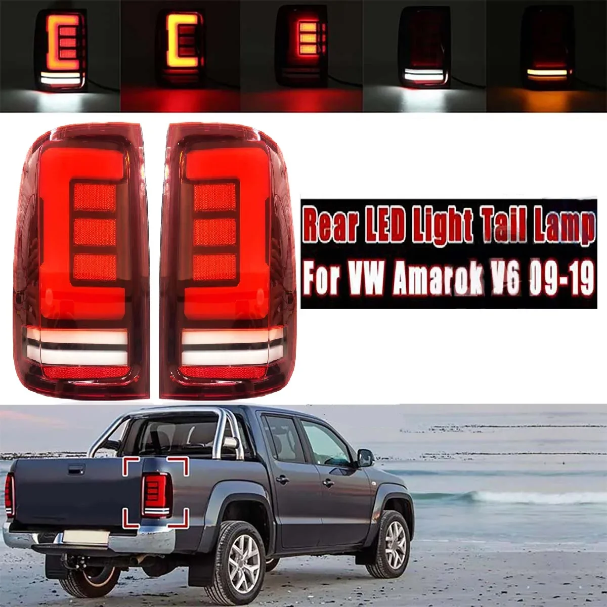 LED Rear Stop Brake Tail Light Lamp for Volkswagen VW Amarok 2009 2010 2011 2012 2013 2014 2015 2016 2017 2018 2019