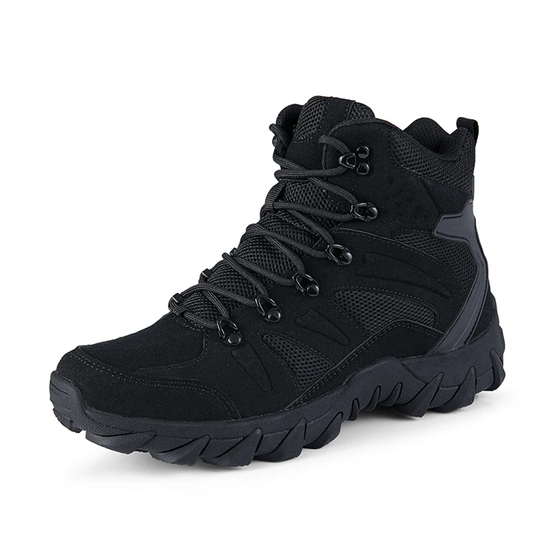 

Men Tactical Boots Safety Lace Up High Quality Army Shoes Male Breathable Ankle Waterproof Unisex Training Women Huning Boots