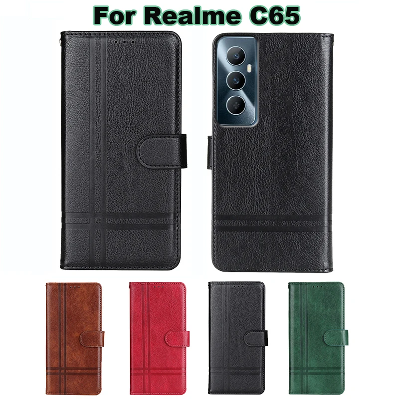 on чехол Realme C65 4G Case Wallet Capa Leather Cover For Funda Realme C65 C 65 RMX3910 Coque para Realmi C65 Phone Shell Etui