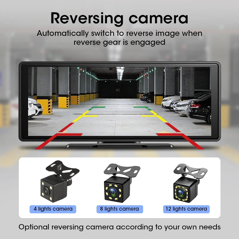 Jansite 10.26” Inch CarPlay Android Auto Car Radio Multimedia Video Player IPS Touch Screen With AUX USB Rearview Camera