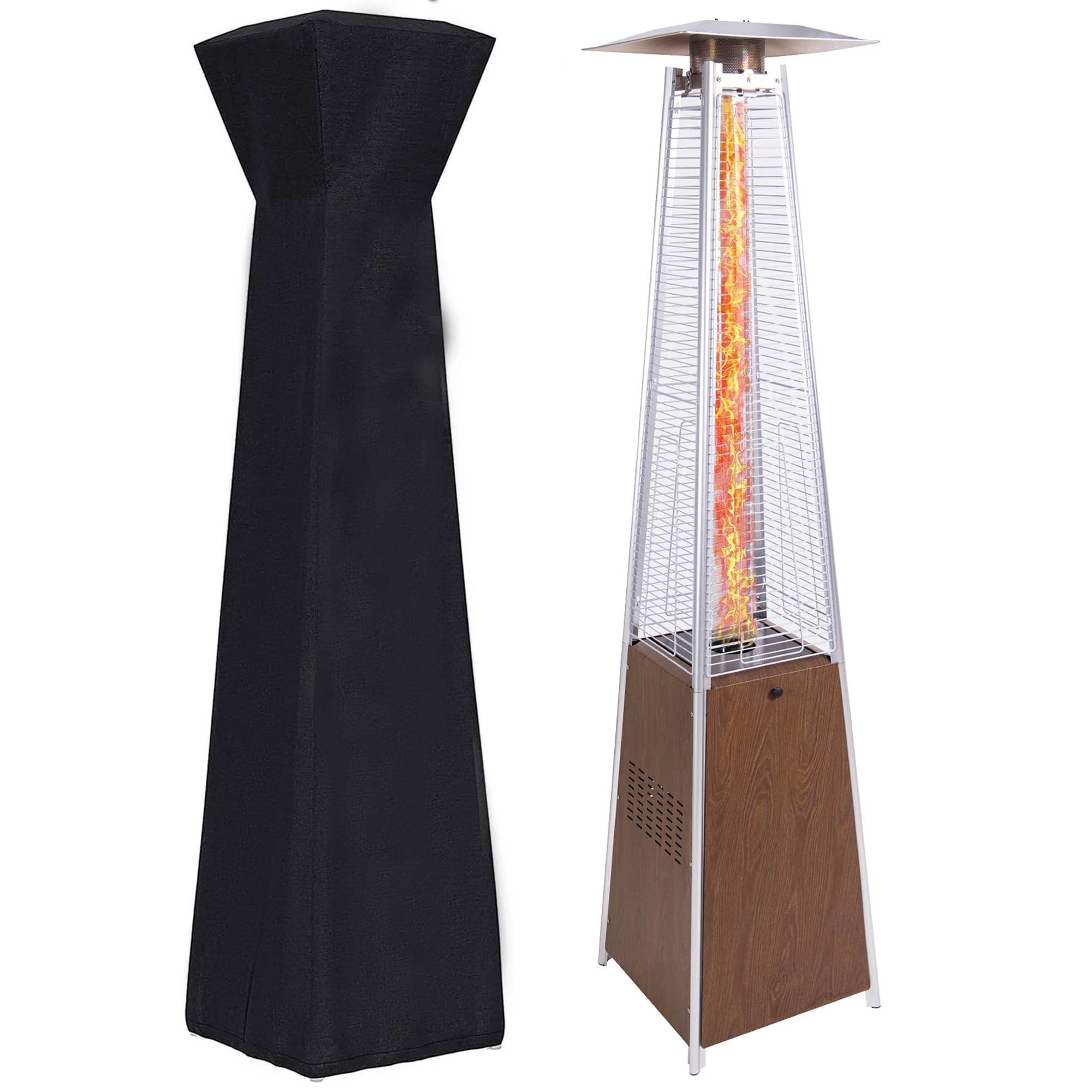 Pyramid Stainless & Iron Patio Heater with Infrared Glass Tube Portable Outdoor Gas Heater for Camping for Outdoor Use