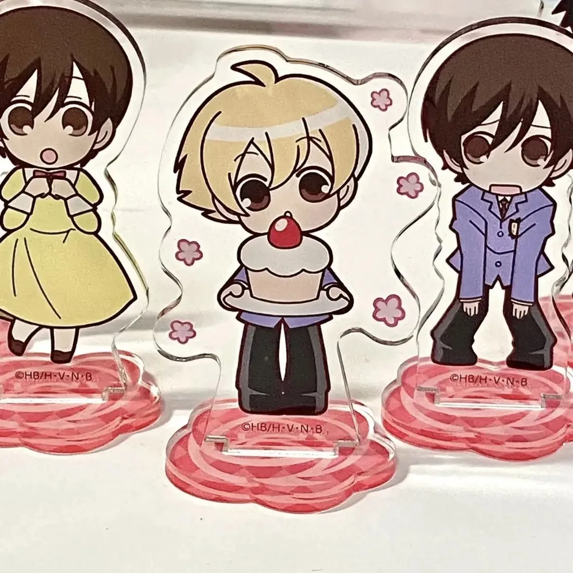 6pcs/set Japan Anime Figure Ouran High School Host Club Keychain Cute Stand Model Keyring Desk Car Decoration Fans