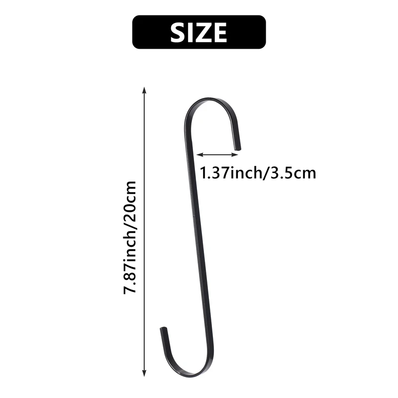 10 Pack Extra Large 10 Inch Long S Hooks For Hanging Plant,Basket,Tree Branch,Closet,Garden,Pergola,Indoor Outdoor Uses