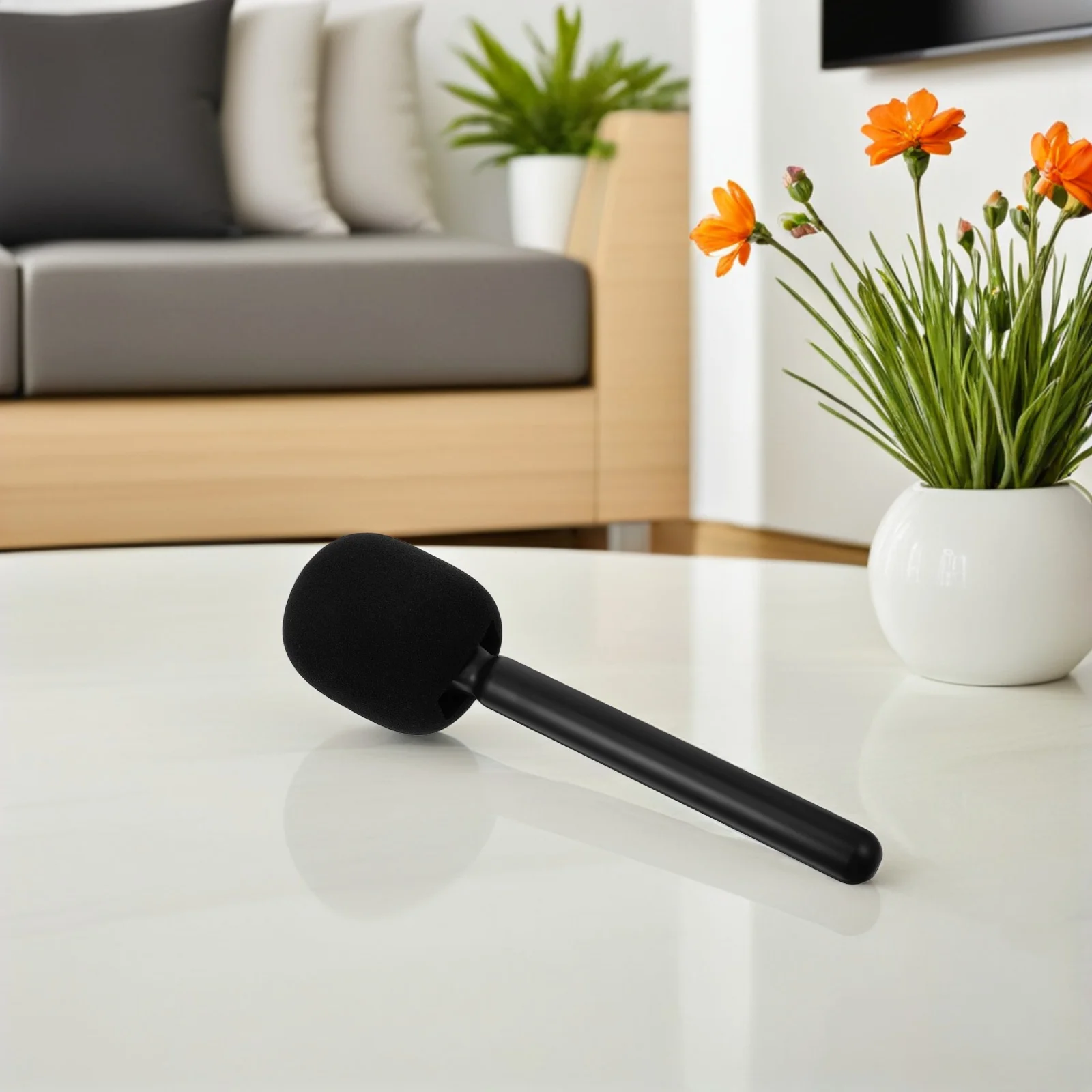 

Fake Mic Plastic Microphone Realistic Pretend Play Simulation Prop Party Stage Performance Interview Portable Lightweight