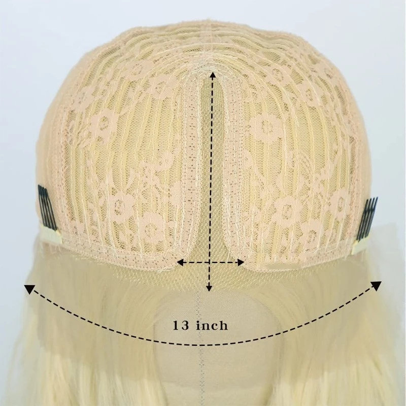 European and American style front for women, golden color 613#Long wavy synthetic hair wig Lace wigs