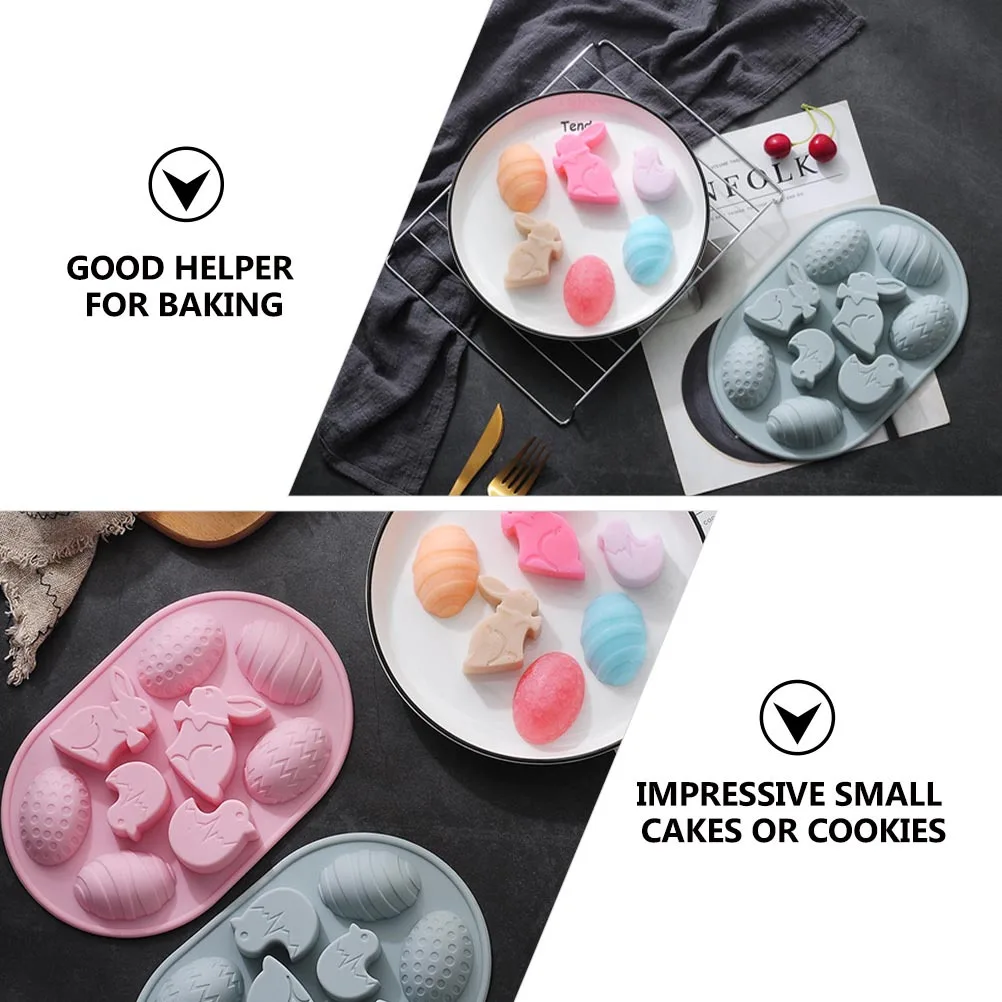 

Easter Egg Silicone Mold Cute Bunny Baking Diy Cake Tool Food-Grade Non-Stick Dessert Mold For Festival Homemade Cookies