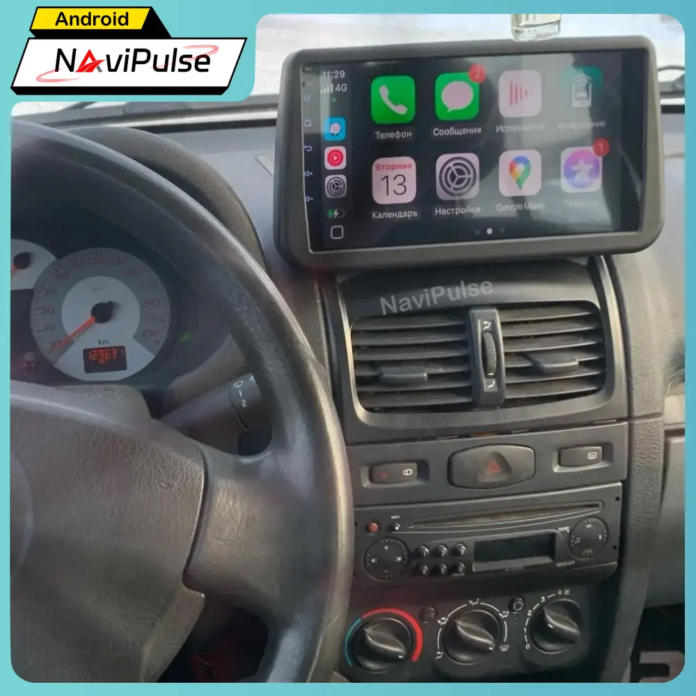Android 15 Stereo Monitor For Renault Clio 2 2000 2001 2002-2012 Car Radio Multimedia Player Wireless Carplay Navigation GPS DSP