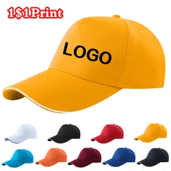 Custom Logo Hat For Women Men Soft Top Cotton Baseball Cap Adult Outdoor Adjustable Dad Hats Snapback Hat Summer Sports Sun Cap