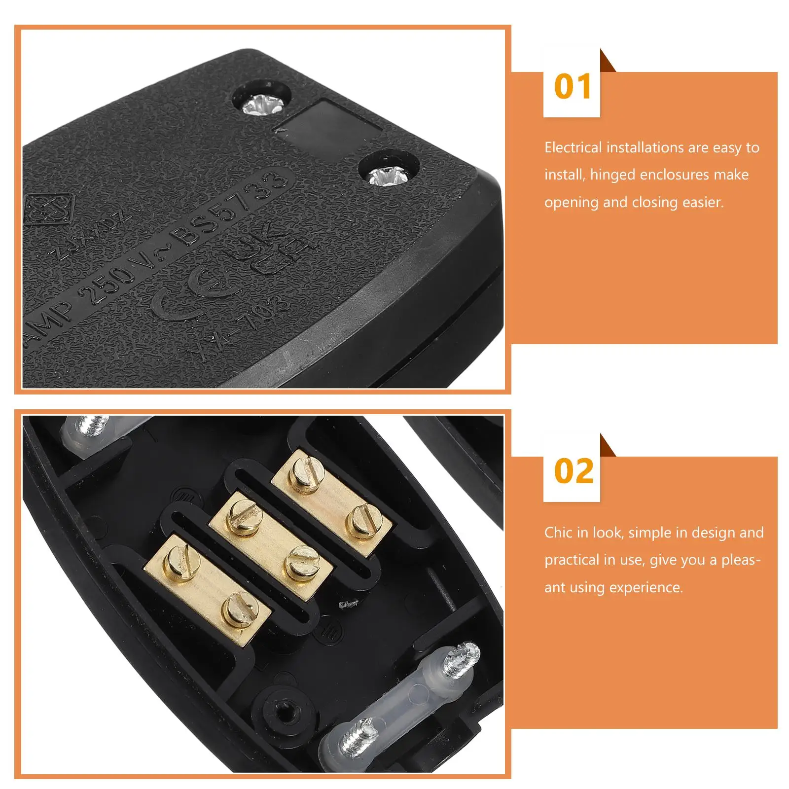 Caixa de junção externa à prova d'água, 4 unidades, para luzes led, fácil instalação, articulada, compacta, leve, caixa terminal de plástico, à prova de intempéries