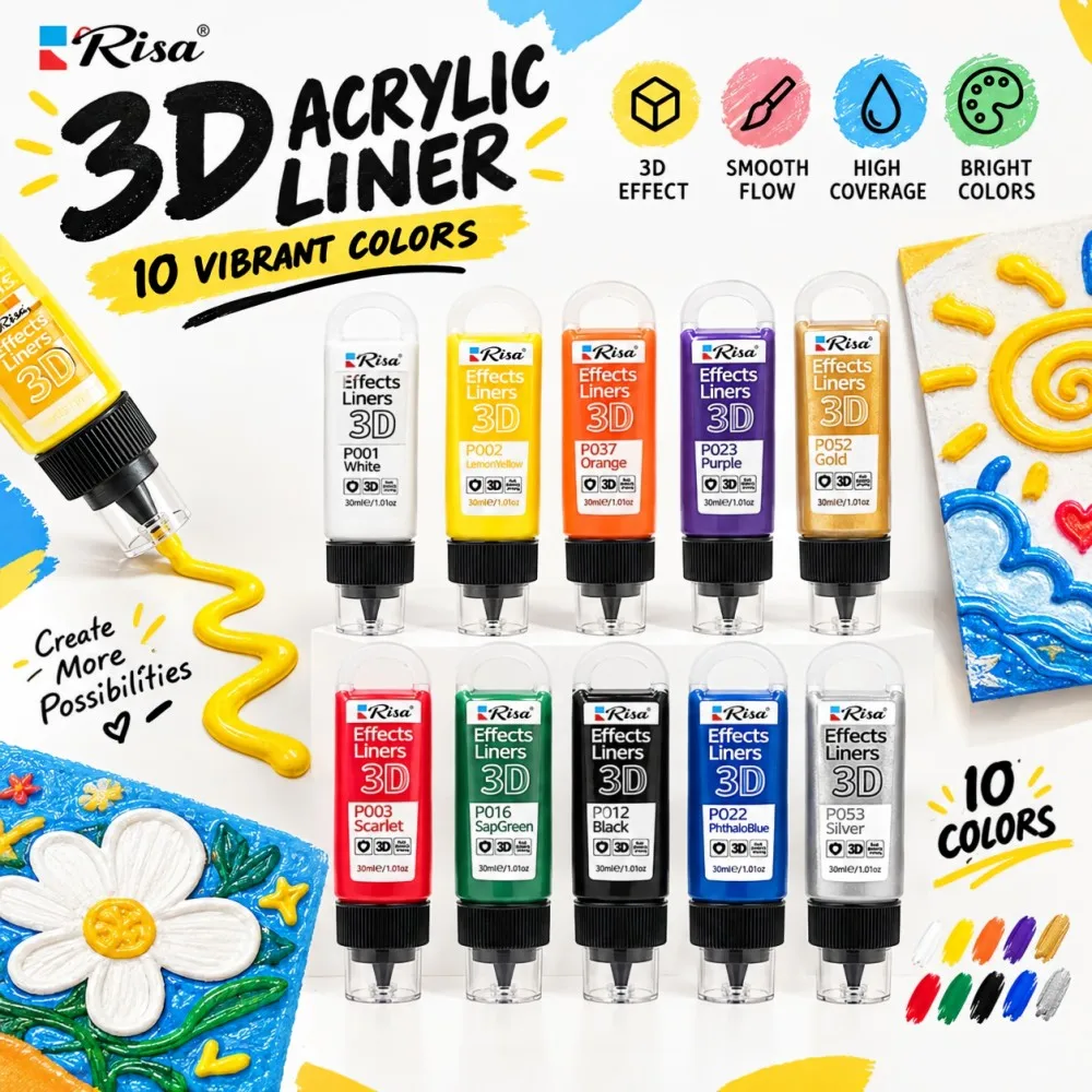 10 Colors 3D Acrylic Dimensional Paint Relief TexturePaste for Canvas Wood Stone Paint Glass Crafts DIY Waterproof Sun-resistant