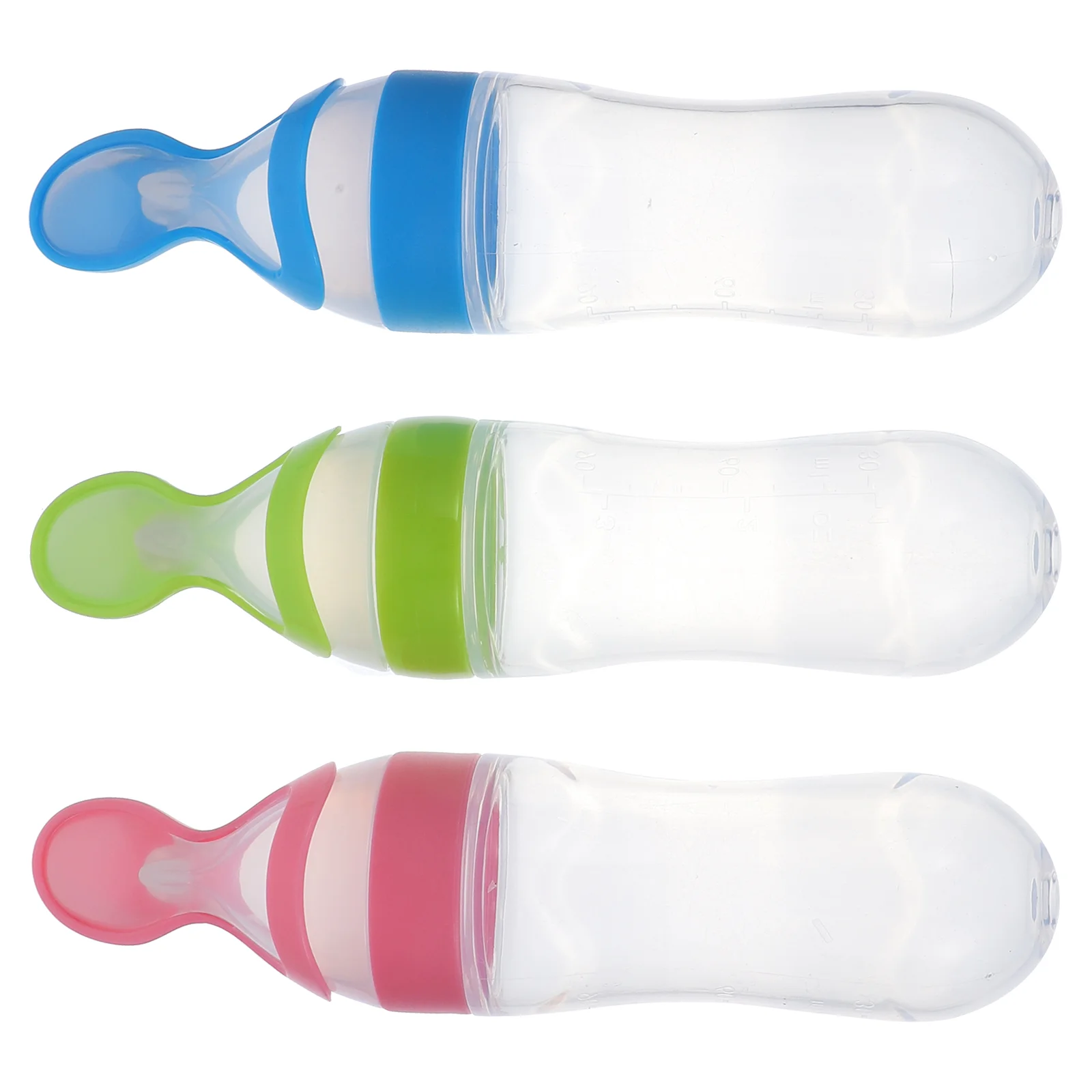 3 Pcs Baby Feeding Bottle Squeezing Bottles Rice Cereal Kids Spoon Infant Feeder