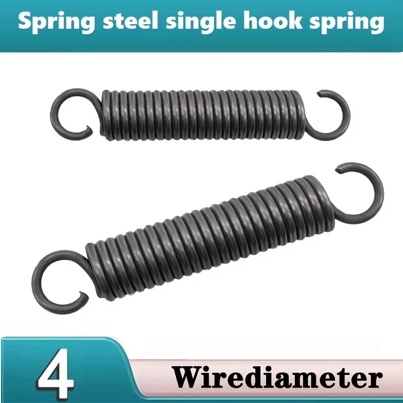 زنبرك بخطاف واحد من الفولاذ الزنبركي، زنبرك فرن، سلك ضياء 4 مم، ضياء خارجي 25 مم، طول 100/120/150/180/200/220/250/280/300 مم.