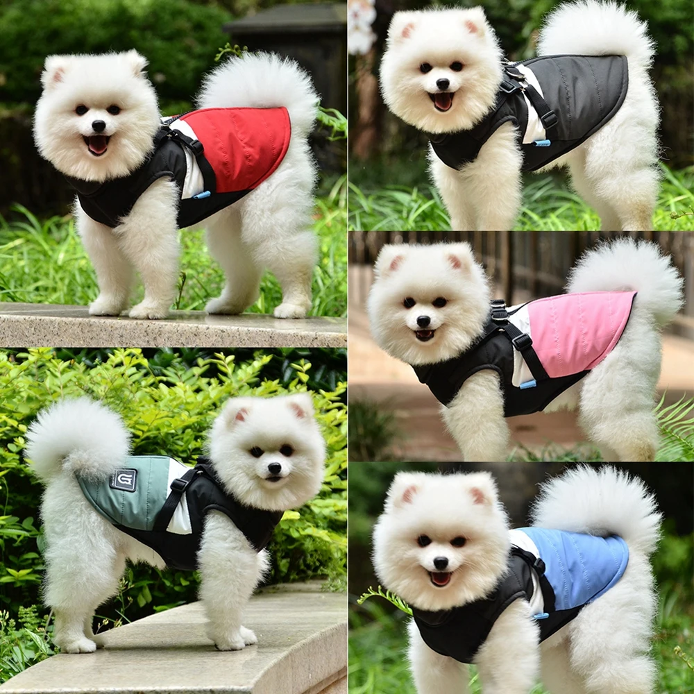 Winter Dog Jacket With Harness Warm Dog Clothes Waterproof Big Dog Coat for Labrador Chihuahua French Bulldog Outfits Dropship