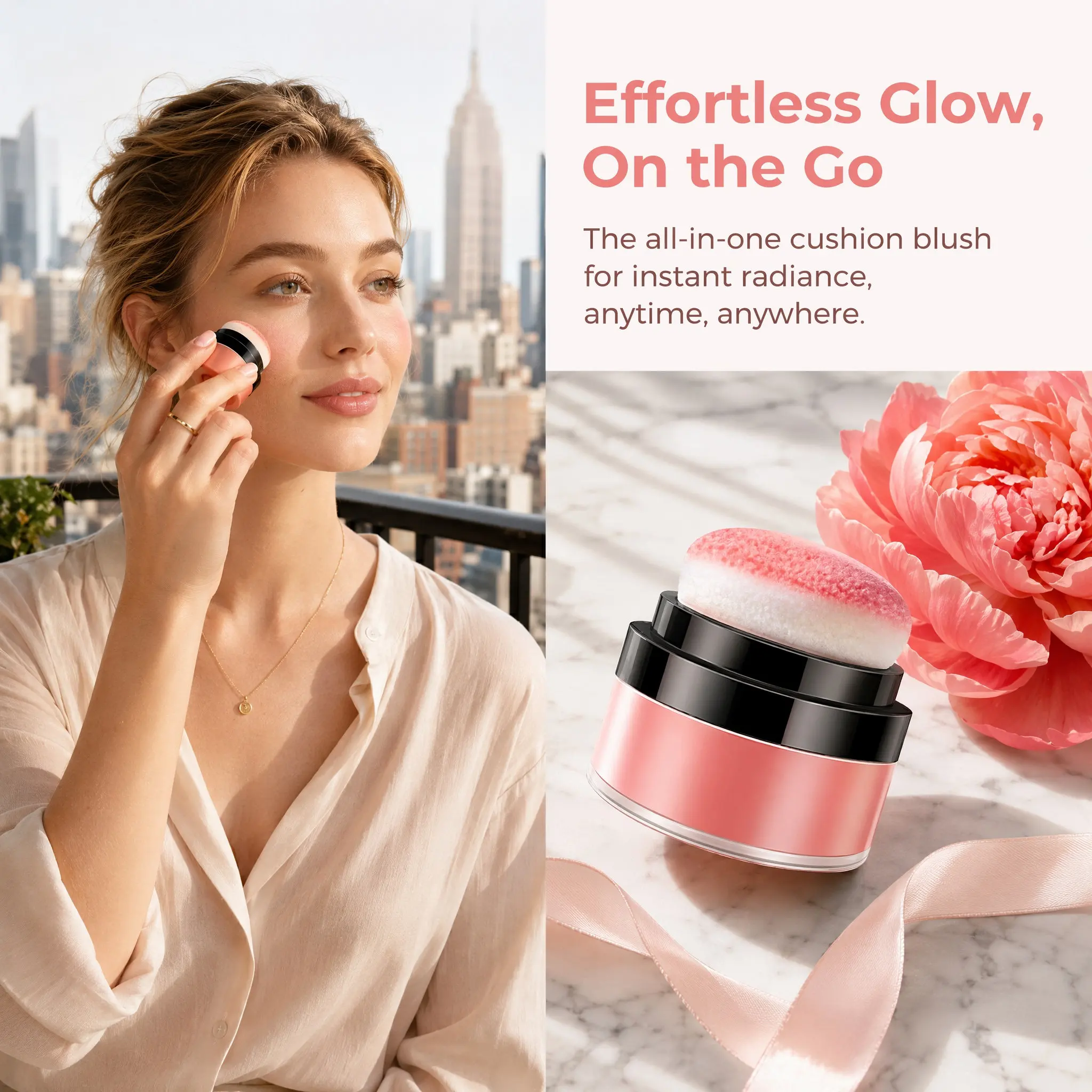 Loose Powder Blush with Puff Mushroom Head Design Rosy Natural Glow Long Wear Smudge Proof for All Skin Types Valentine Mother