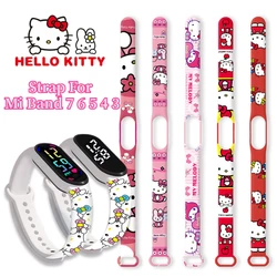 Opaska do zegarka Sanrio Hello Kitty dla Mi Band 7 6 5 4 3 bransoletka Xiaomi Mi Band 5 4 pasek wymienny sportowy pasek opaska na Mi Band 8