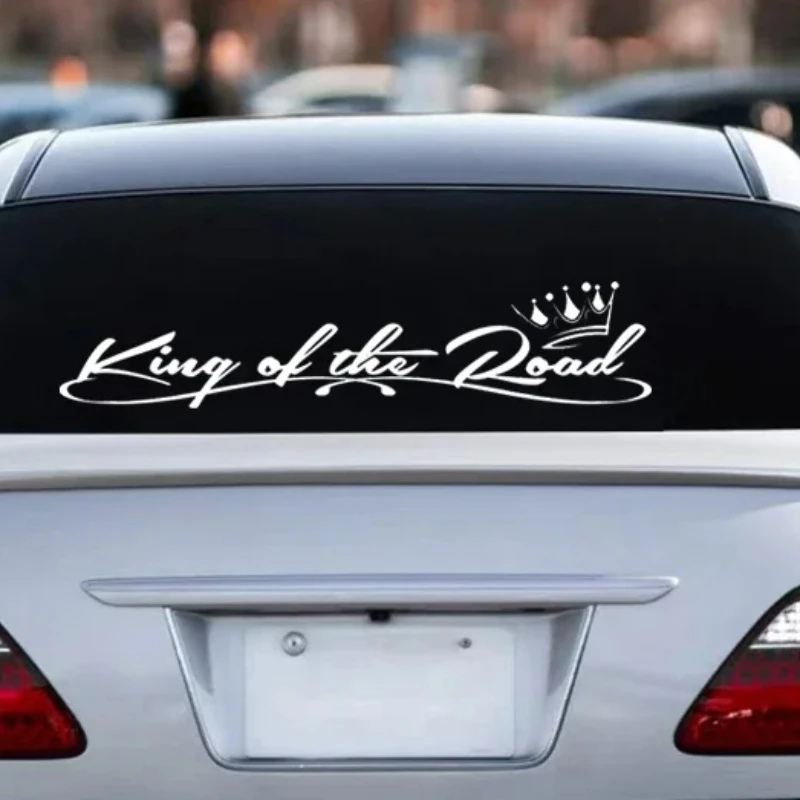 

Waterproof and sunscreen Die-Cut Vinyl Decal King of the Road Car Sticker Auto Decors on Car Body Bumper Rear Window