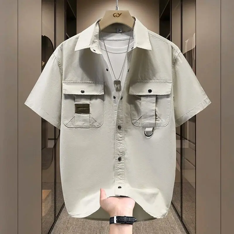 

Short-sleeved Shirt for Men 2025 Summer Thin Fashion Casual Versatile Cardigan