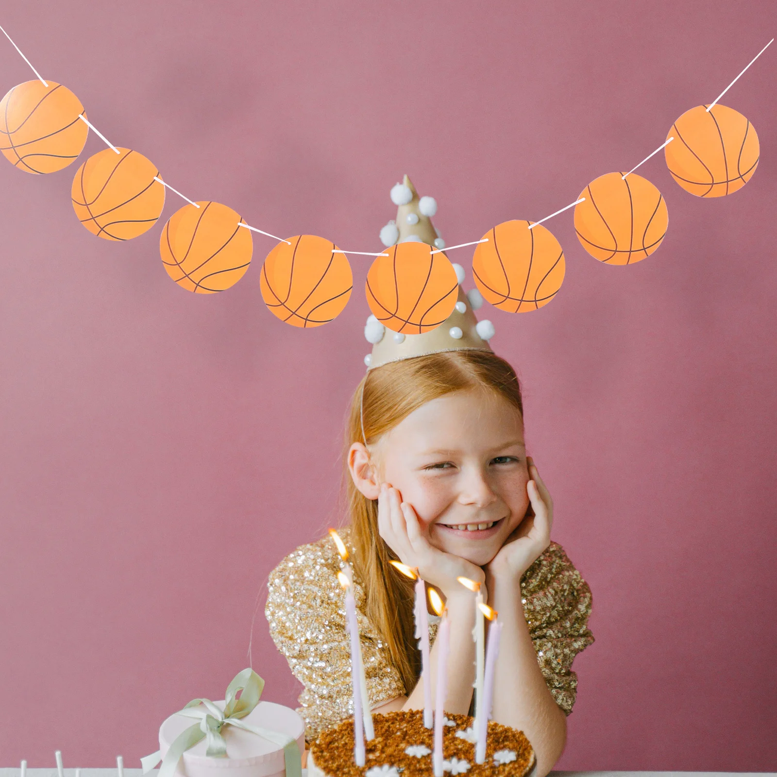 5Pcs Basketball Decoration Banners Cute Party Supplies for Birthday Theme Decor Hanging Banner Adult Celebration