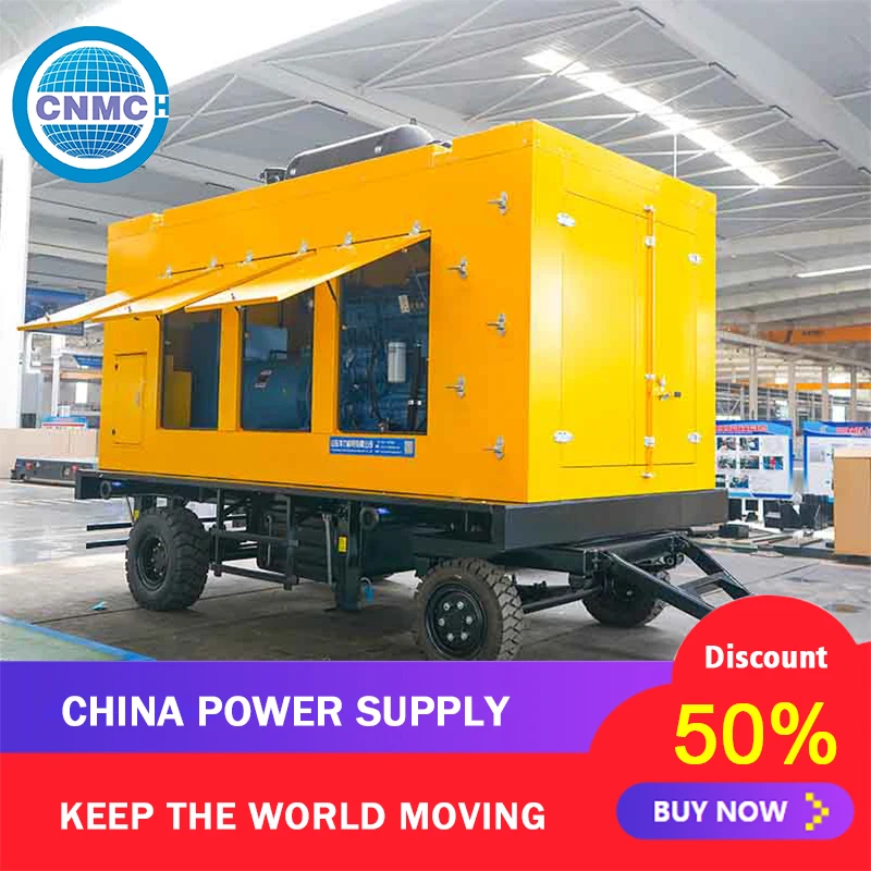

Koop Trailer-Mounted Diesel Generator Set High Power Generator Electric Start Generator Engine