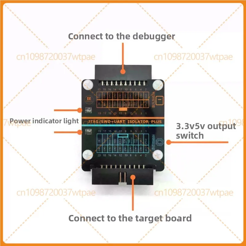 For EKD04‑Emulator Isolation PLUS High Voltage Isolation Adapter Board,JTAG SWD Serial Port,for JLink STLink DAPLink