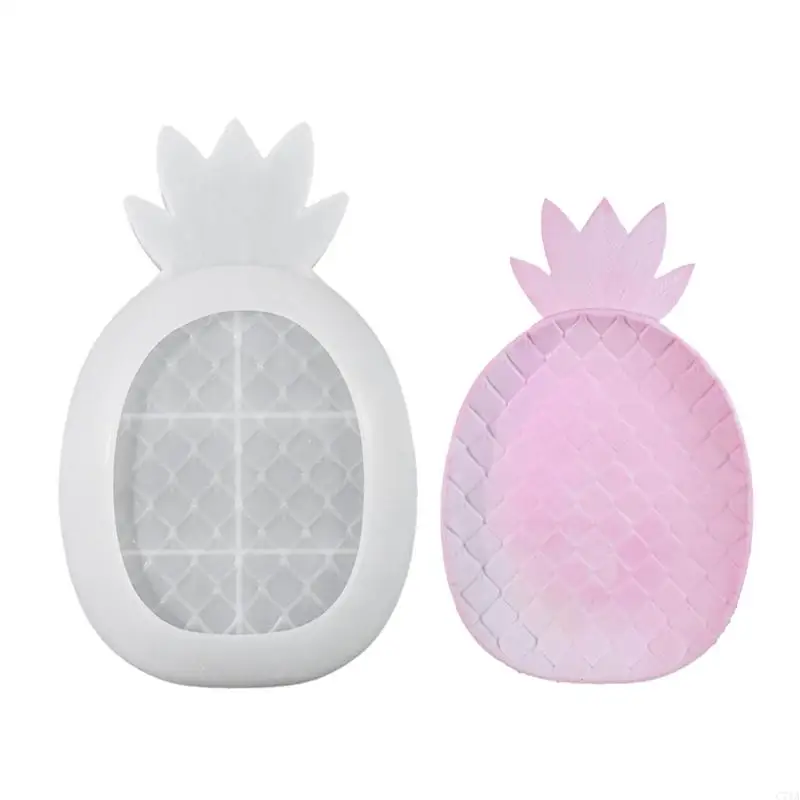 Creative Pineapple Design Jewelry Holder Sturdy Heat Resistant Silicone Material Accessory Tray Office Desk Organizers C71A
