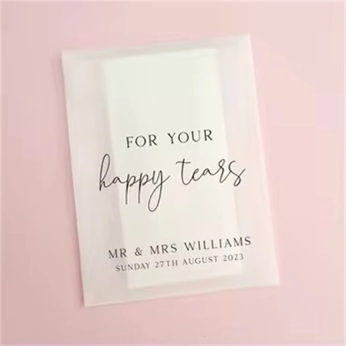 25PCS For Your Happy Tears Wedding Tissues, Tears of Joy Tissue Packets, Wedding Handkerchief, Wedding Party Favors for Guests