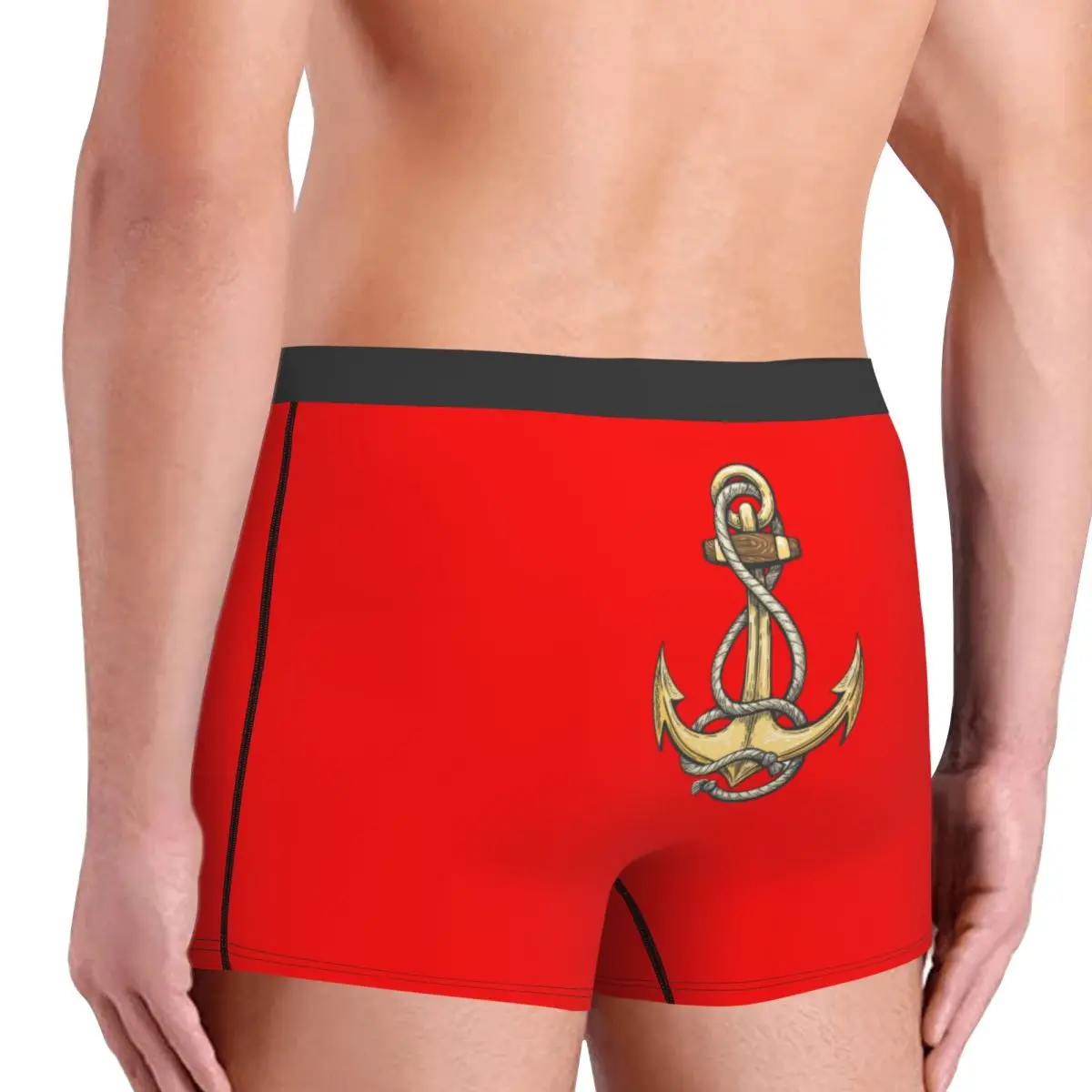 Benutzerdefinierte männliche Neuheit nautische Anker Unterwäsche Sailor Adventure Boxershorts weiche Shorts Höschen Unterhosen