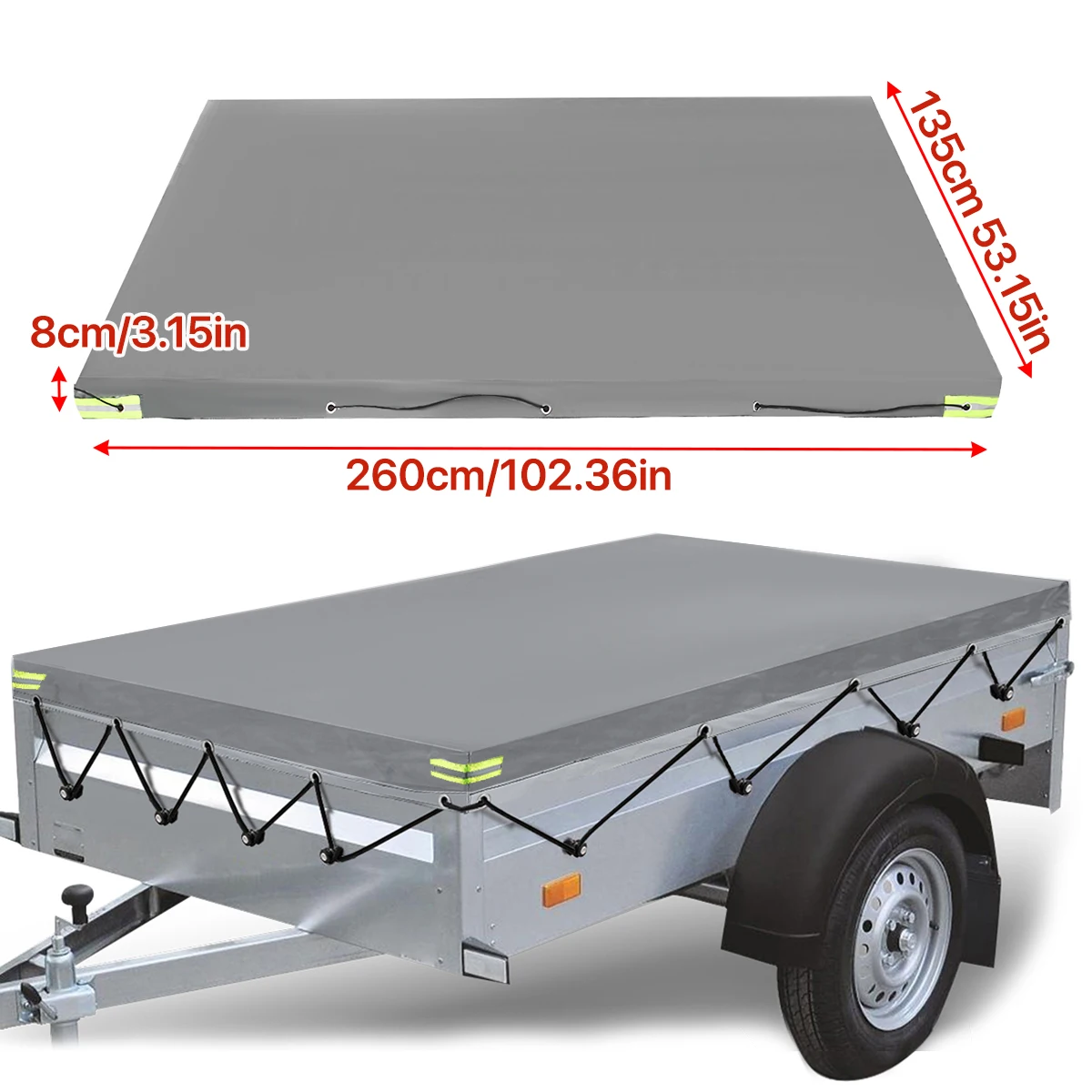 Factory Direct 2026 600D 260x135x8cm Camper Van Trailer Cover Canopy Roof Tent Dust-proof Waterproof Protection Travel Camping