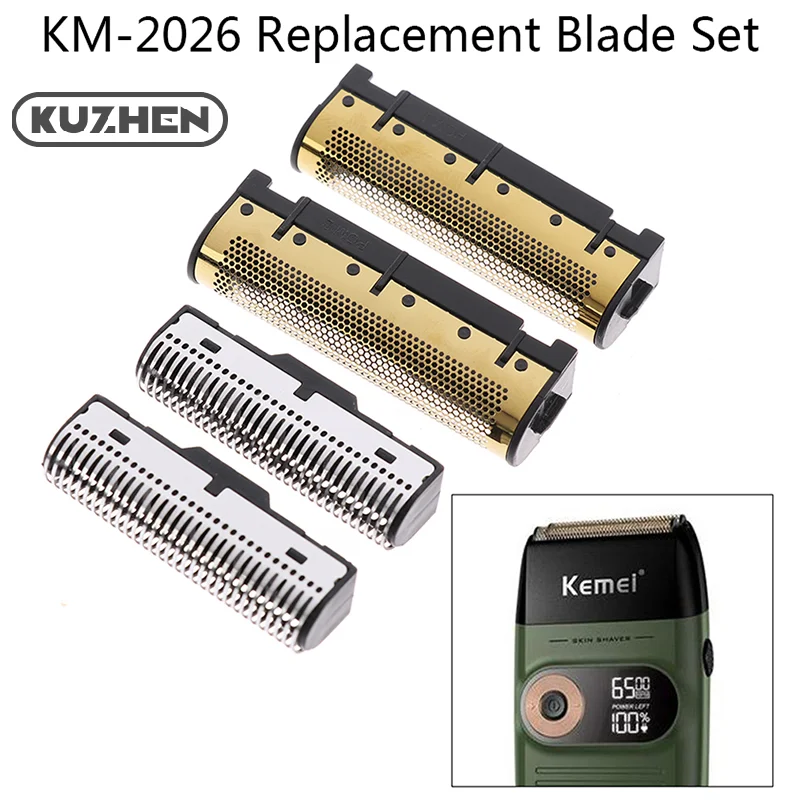 4PCS/set Replacement Blade For Kemei Km-2026/1102 Hair Trimmer Clipper Barber Cutting Knife Head Beard Shaving Parts