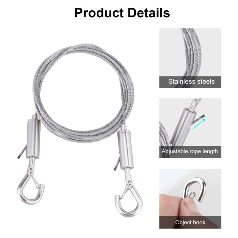 Adjustable Stainless Steel Cable System Easy To Install Wire Rope Suspension for Secure Clothesline & Picture Hanging