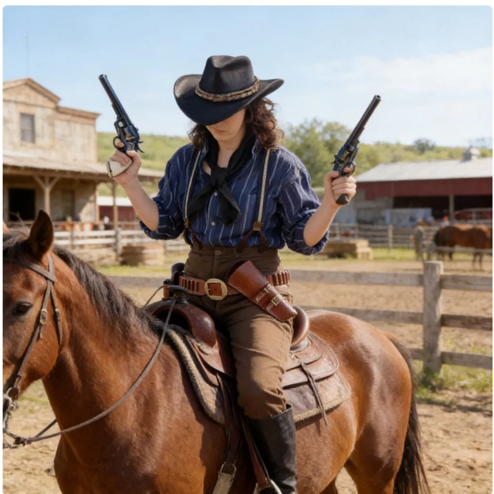 

Кожаный ремень для револьвера в западном стиле, винтажный, для косплея и ролевых игр