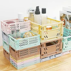 Plastic Foldable Storage Crate Folding Box Basket Stackable Cute Makeup Jewellery Toys Boxes for Storage Box Organizer Portable